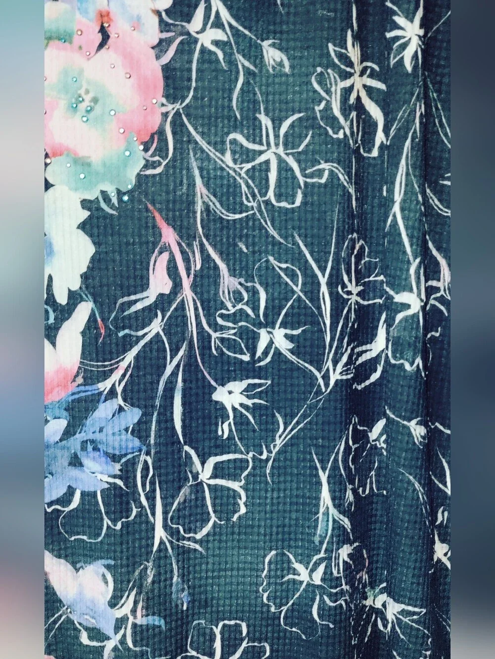 Catherines 4X 30/32 Blue Floral Tunic Top - Picture 3 of 5
